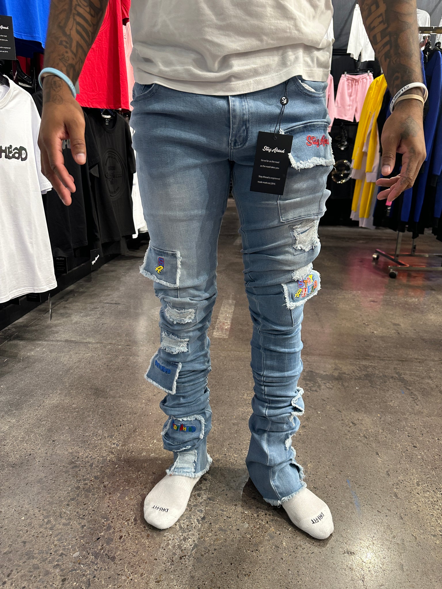 Light Blue Super Stacked Jeans
